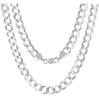 Nuragold 10k Real White Gold Solid Figaro Link 6.5mm Chain